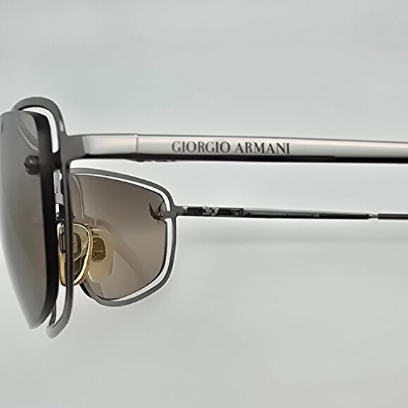 Giorgio Armani 1531 1144/54 Silver Frame Top Gradient Silver Lens Sunglasses - Picture 10 of 16
